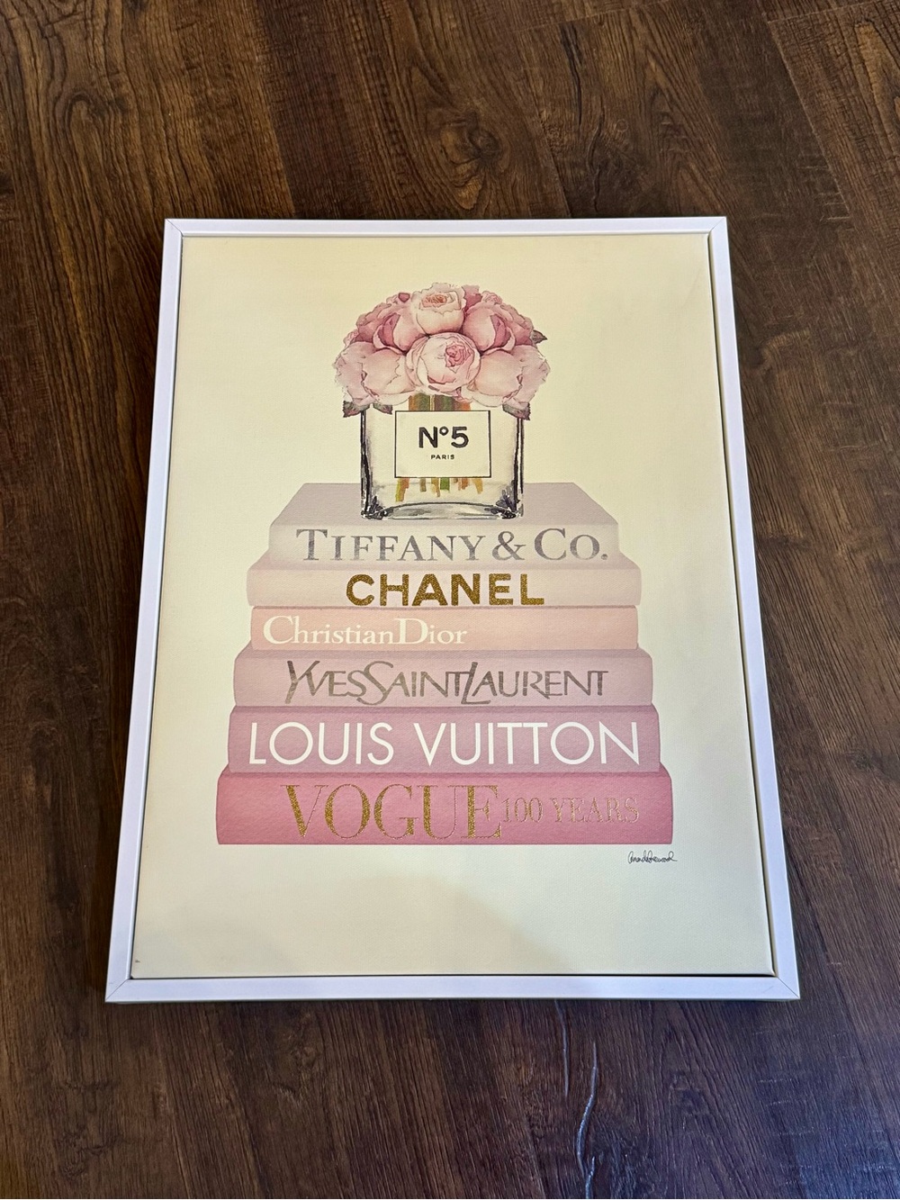 Pink Luxury Fashion Stack Wall Art Print - pink room wall decor
